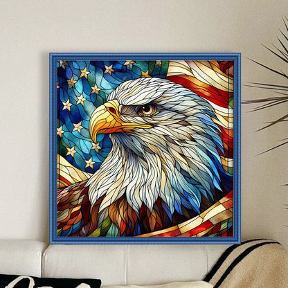 Glass Painting Eagle - 11CT Stamped Cross Stitch 45*45CM