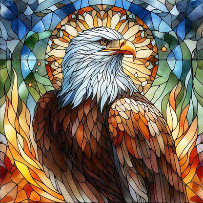 Glass Painting Eagle - 11CT Stamped Cross Stitch 45*45CM