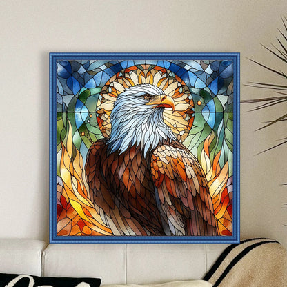 Glass Painting Eagle - 11CT Stamped Cross Stitch 45*45CM