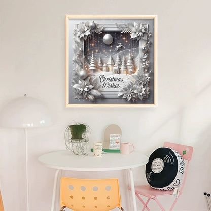 Christmas Tree Scene - 11CT Stamped Cross Stitch 40*40CM