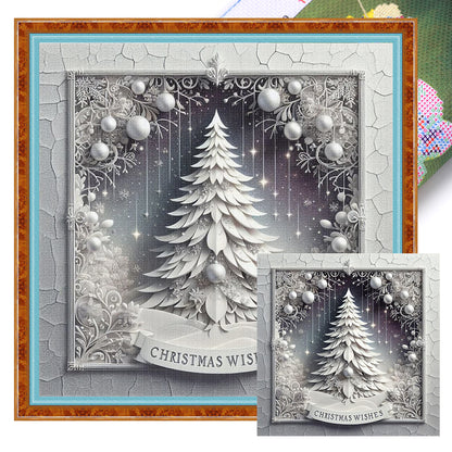 Christmas Tree Scene - 11CT Stamped Cross Stitch 40*40CM