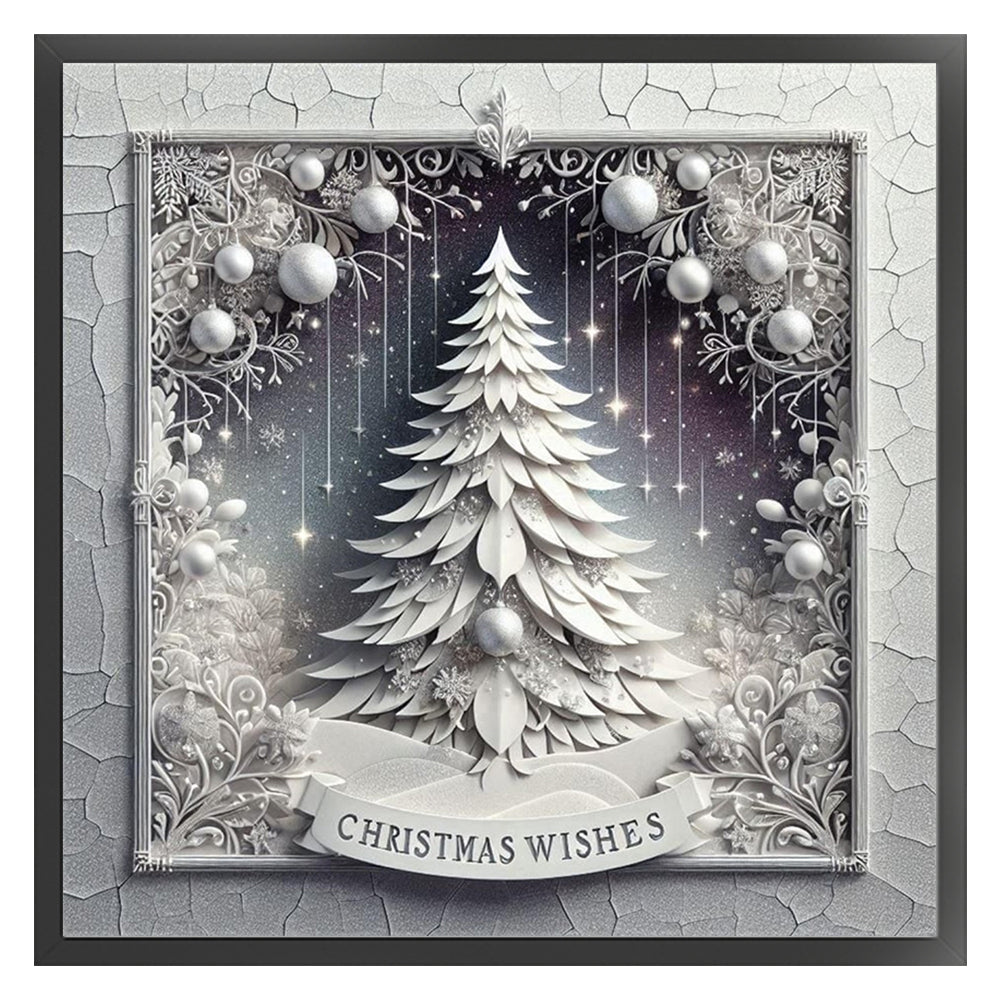 Christmas Tree Scene - 11CT Stamped Cross Stitch 40*40CM