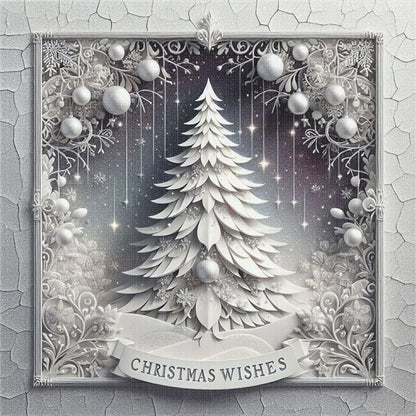 Christmas Tree Scene - 11CT Stamped Cross Stitch 40*40CM