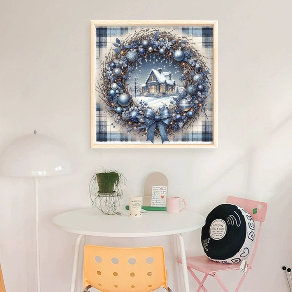 Christmas Cottage Scene - 11CT Stamped Cross Stitch 40*40CM