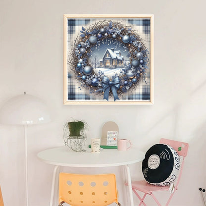 Christmas Cottage Scene - 11CT Stamped Cross Stitch 40*40CM