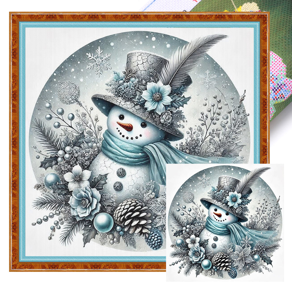 Snowman - 11CT Stamped Cross Stitch 40*40CM