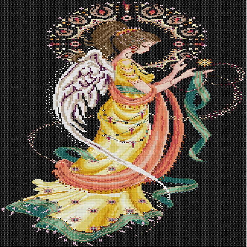 Sun Goddess - 14CT Stamped Cross Stitch 37*68CM(Joy Sunday)