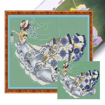 Nightingale Fairy - 14CT Stamped Cross Stitch 50*43CM(Joy Sunday)
