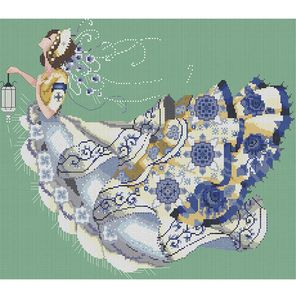 Nightingale Fairy - 14CT Stamped Cross Stitch 50*43CM(Joy Sunday)