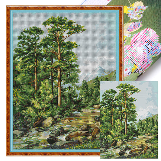 Forest Stream - 14CT Stamped Cross Stitch 52*69CM(Joy Sunday)