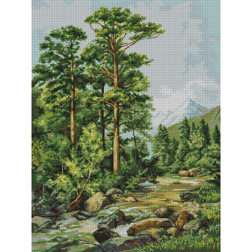 Forest Stream - 14CT Stamped Cross Stitch 52*69CM(Joy Sunday)