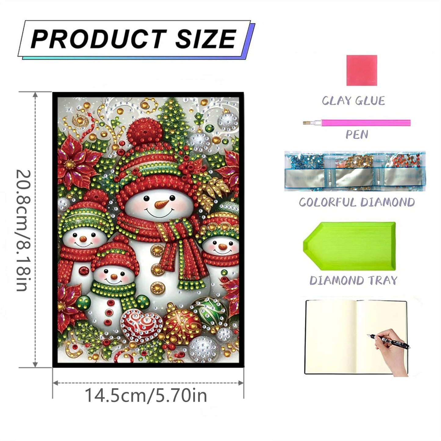50-Page A5 Size Diamond Painting Notebook for Adults Beginners Holiday Birthday
