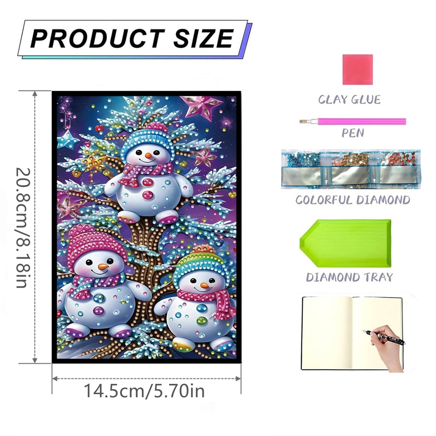 50-Page A5 Size Diamond Painting Notebook for Adults Beginners Holiday Birthday