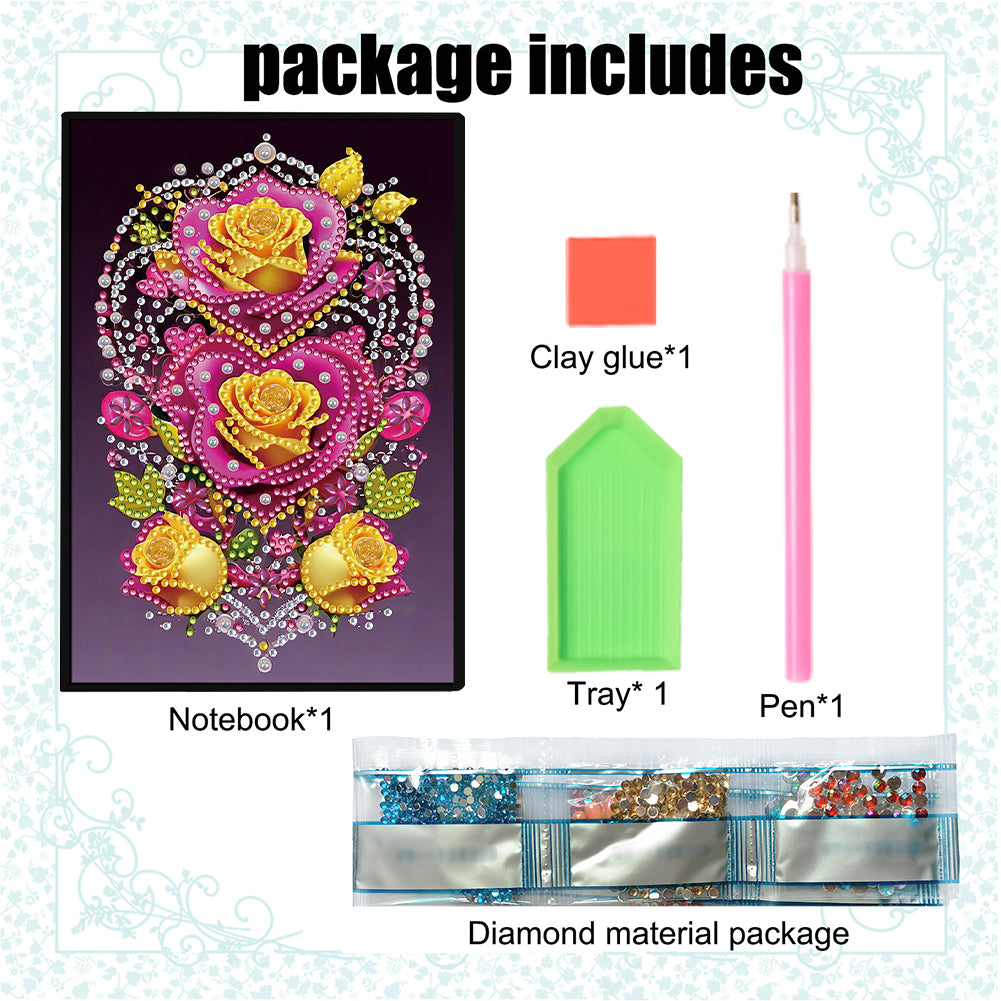 50-Page A5 Size Diamond Painting Notebook for Adults Beginners Holiday Birthday