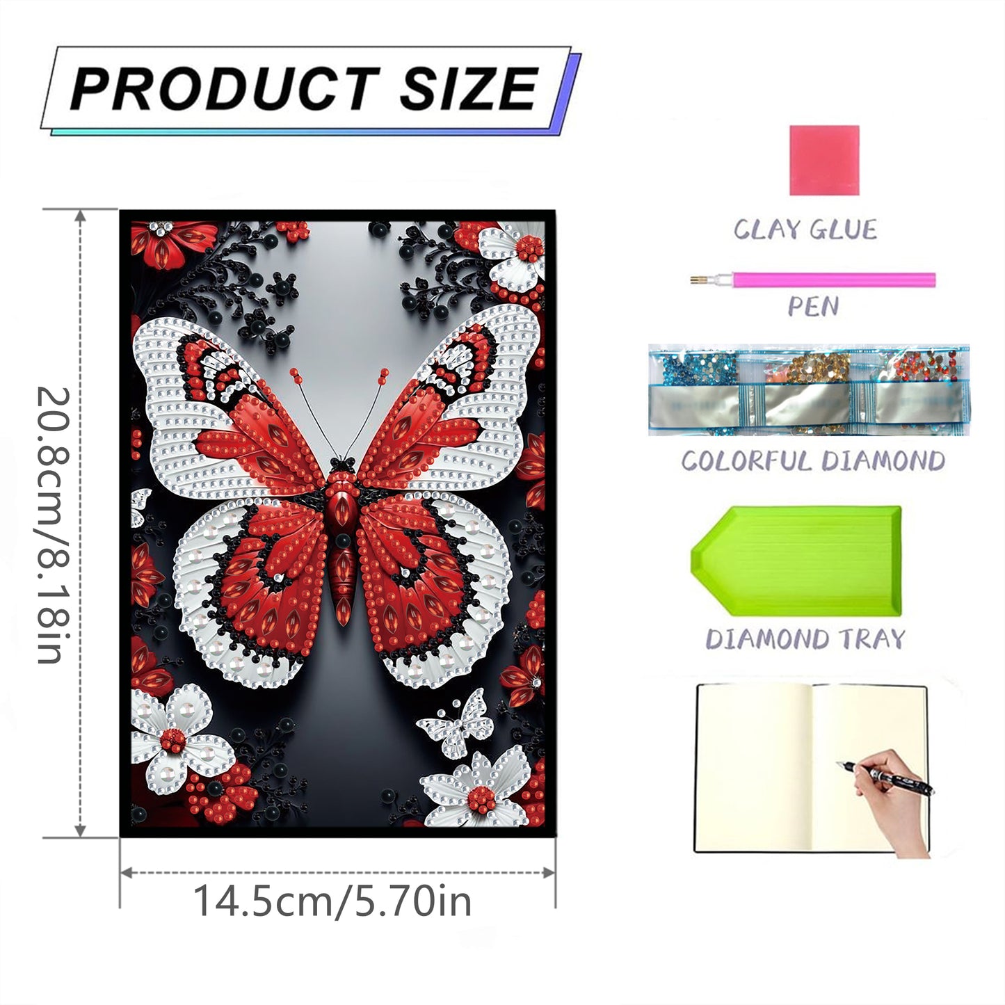 50-Page A5 Size Diamond Painting Notebook for Adults Beginners Holiday Birthday