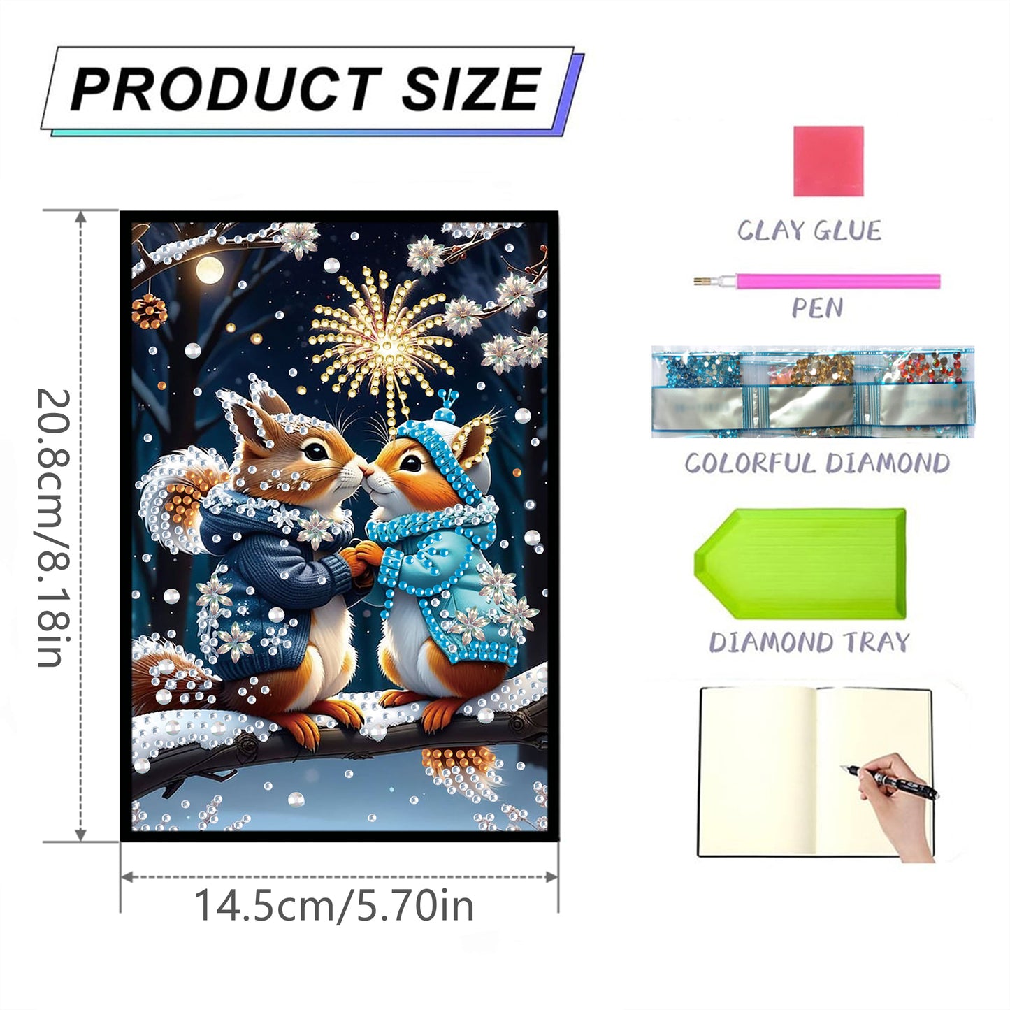 50-Page A5 Size Diamond Painting Notebook for Adults Beginners Holiday Birthday