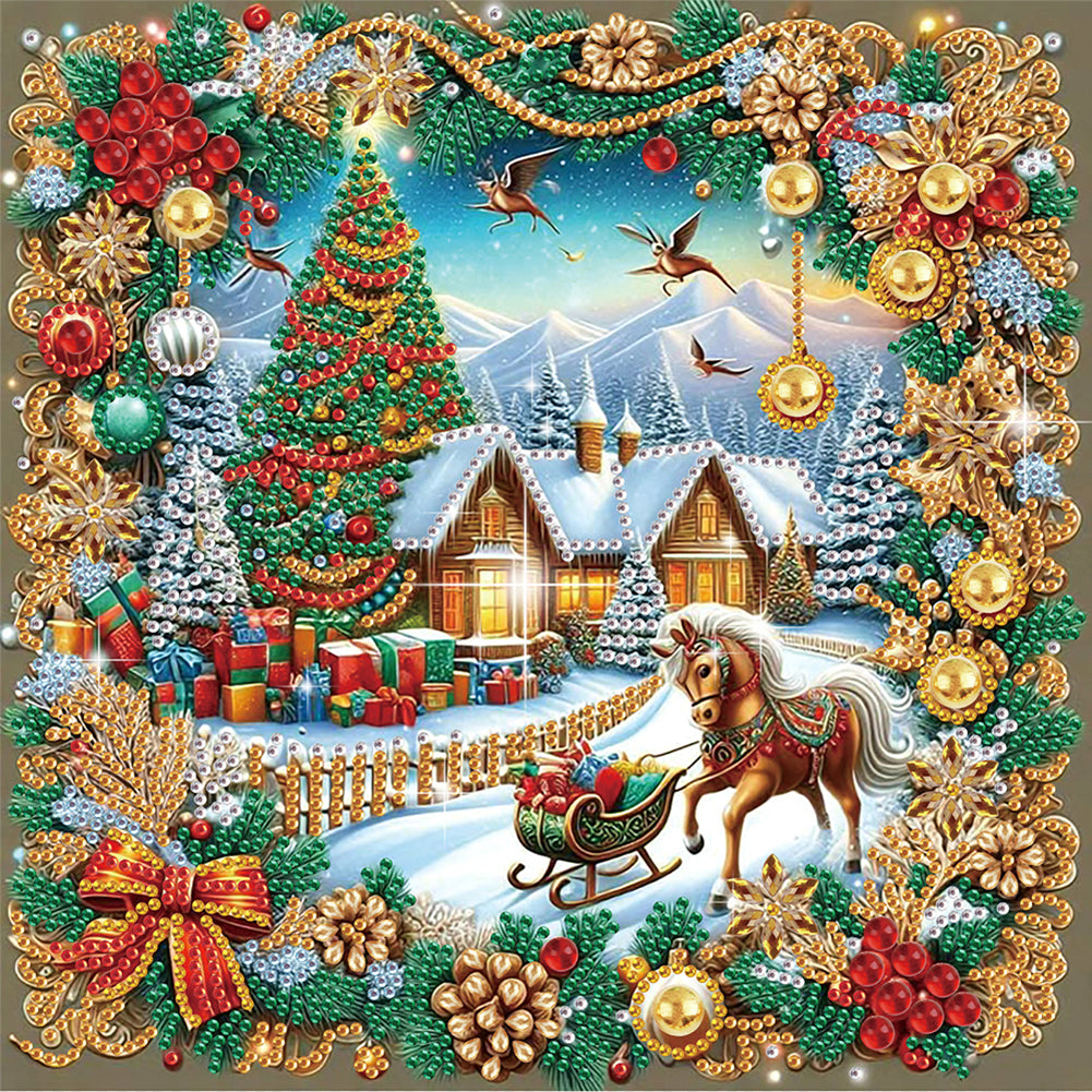 4Pcs Christmas Atmosphere - Special Shaped Drill Diamond Painting 30*30CM