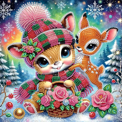 4Pcs Christmas Animals - Special Shaped Drill Diamond Painting 30*30CM