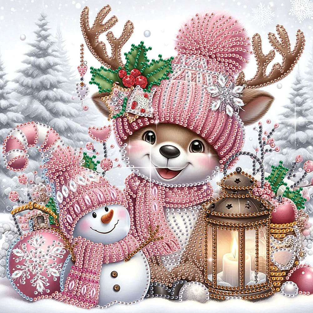 4Pcs Christmas Animals - Special Shaped Drill Diamond Painting 30*30CM