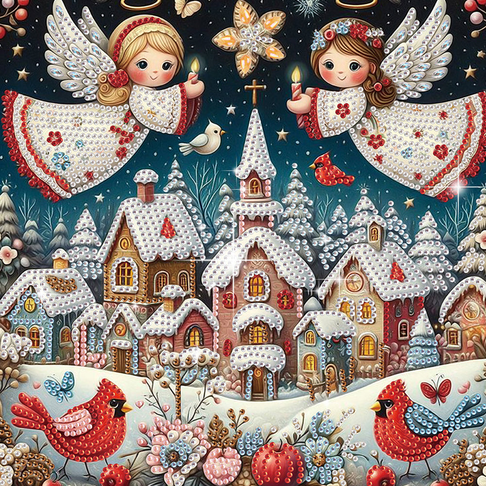 4Pcs Christmas Angel - Special Shaped Drill Diamond Painting 30*30CM