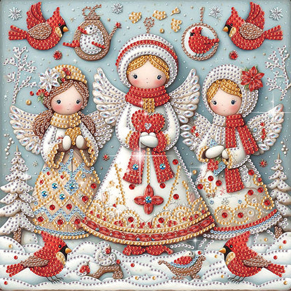 4Pcs Christmas Angel - Special Shaped Drill Diamond Painting 30*30CM