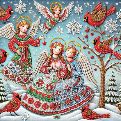 4Pcs Christmas Angel - Special Shaped Drill Diamond Painting 30*30CM