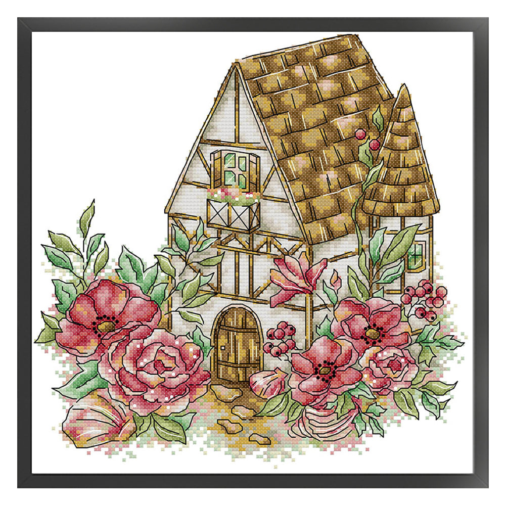 Summer Cottage - 14CT Stamped Cross Stitch 30*30CM(Joy Sunday)