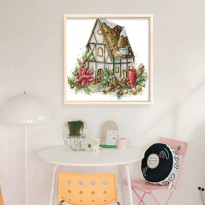 Winter Cottage - 14CT Stamped Cross Stitch 30*28CM(Joy Sunday)