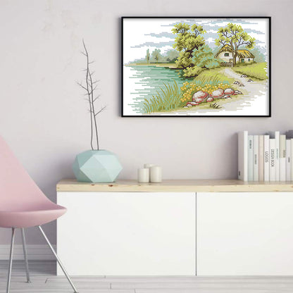 Lakeside 2 - 14CT Stamped Cross Stitch 30*20CM(Joy Sunday)