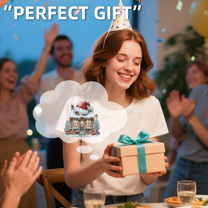 Christmas Shop 2D Flat DIY Diamond Art Pendant Special Shape Door Decoration