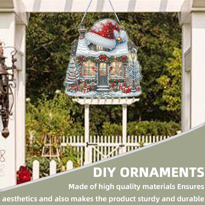 Christmas Shop 2D Flat DIY Diamond Art Pendant Special Shape Door Decoration