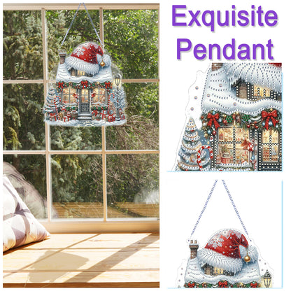 Christmas Shop 2D Flat DIY Diamond Art Pendant Special Shape Door Decoration