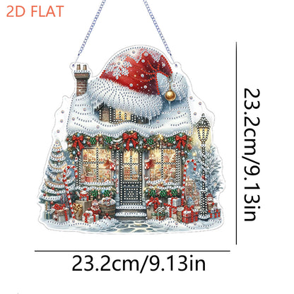 Christmas Shop 2D Flat DIY Diamond Art Pendant Special Shape Door Decoration