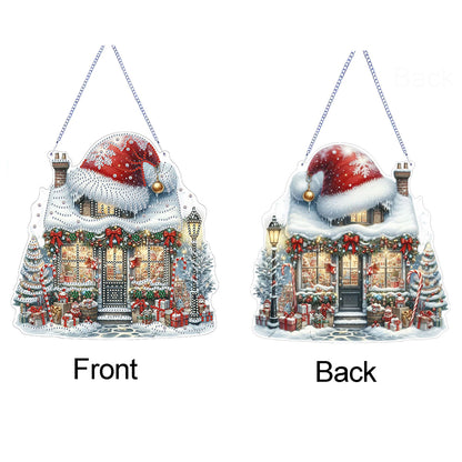Christmas Shop 2D Flat DIY Diamond Art Pendant Special Shape Door Decoration