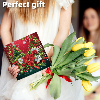 6PCS DIY Diamond Art Greeting Cards Xmas Designs for Festivals and Celebrations