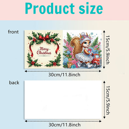 6PCS DIY Diamond Art Greeting Cards Xmas Designs for Festivals and Celebrations