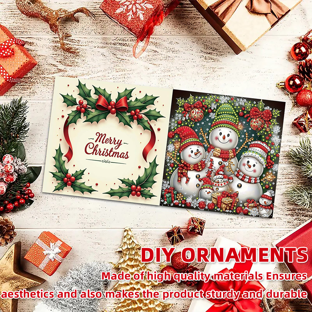 6PCS DIY Diamond Art Greeting Cards Xmas Designs for Festivals and Celebrations