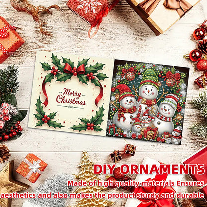6PCS DIY Diamond Art Greeting Cards Xmas Designs for Festivals and Celebrations