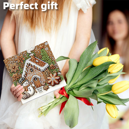 6PCS DIY Diamond Art Greeting Cards Xmas Designs for Festivals and Celebrations