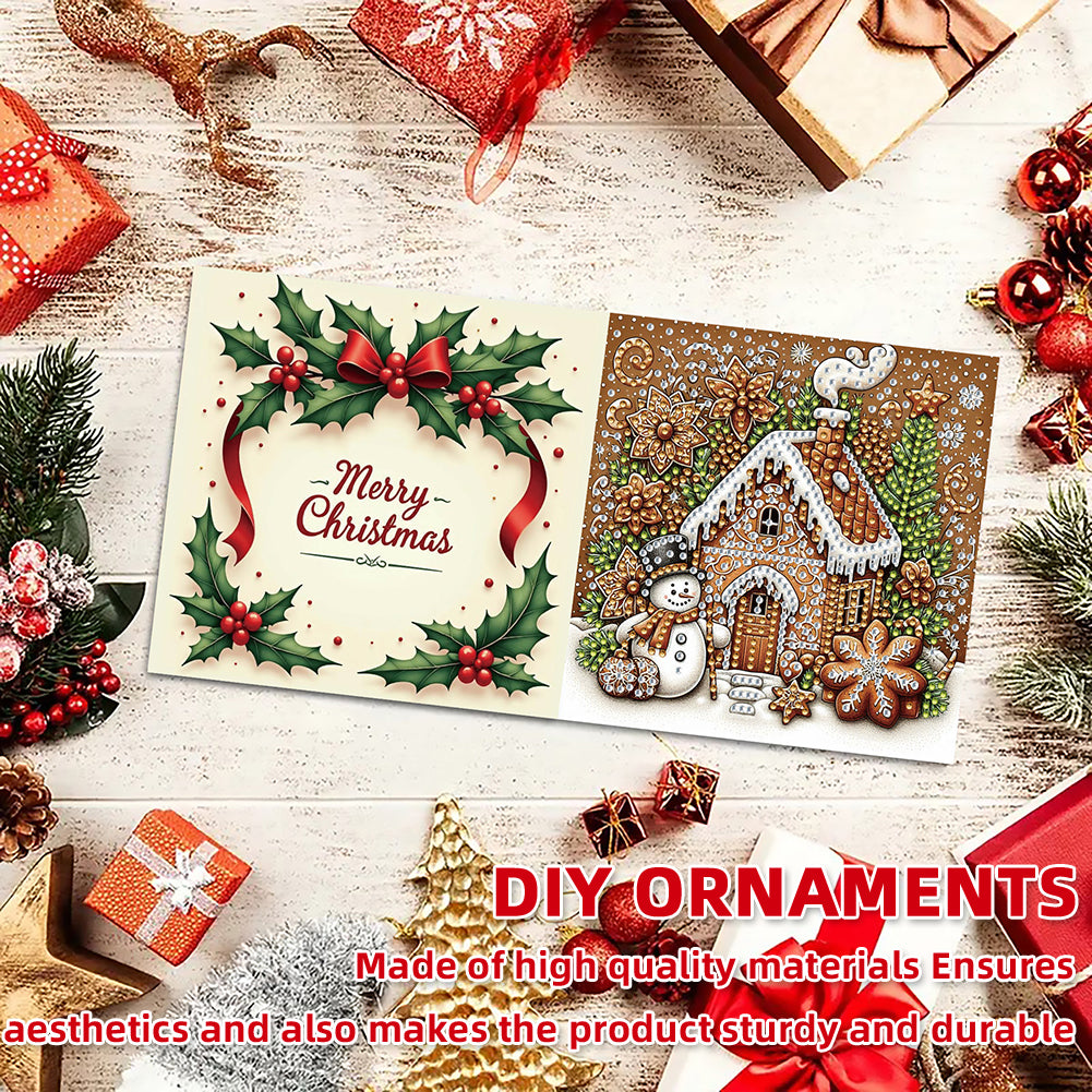6PCS DIY Diamond Art Greeting Cards Xmas Designs for Festivals and Celebrations