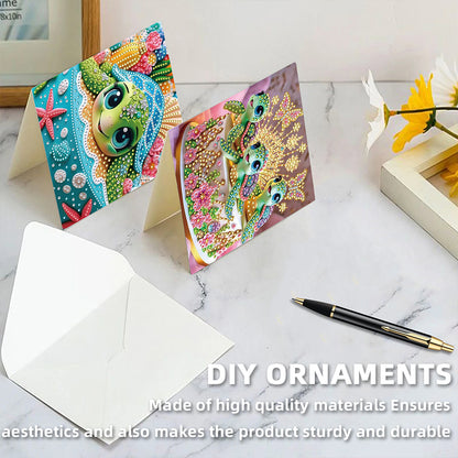 6PCS DIY Diamond Art Greeting Cards Xmas Designs for Festivals and Celebrations
