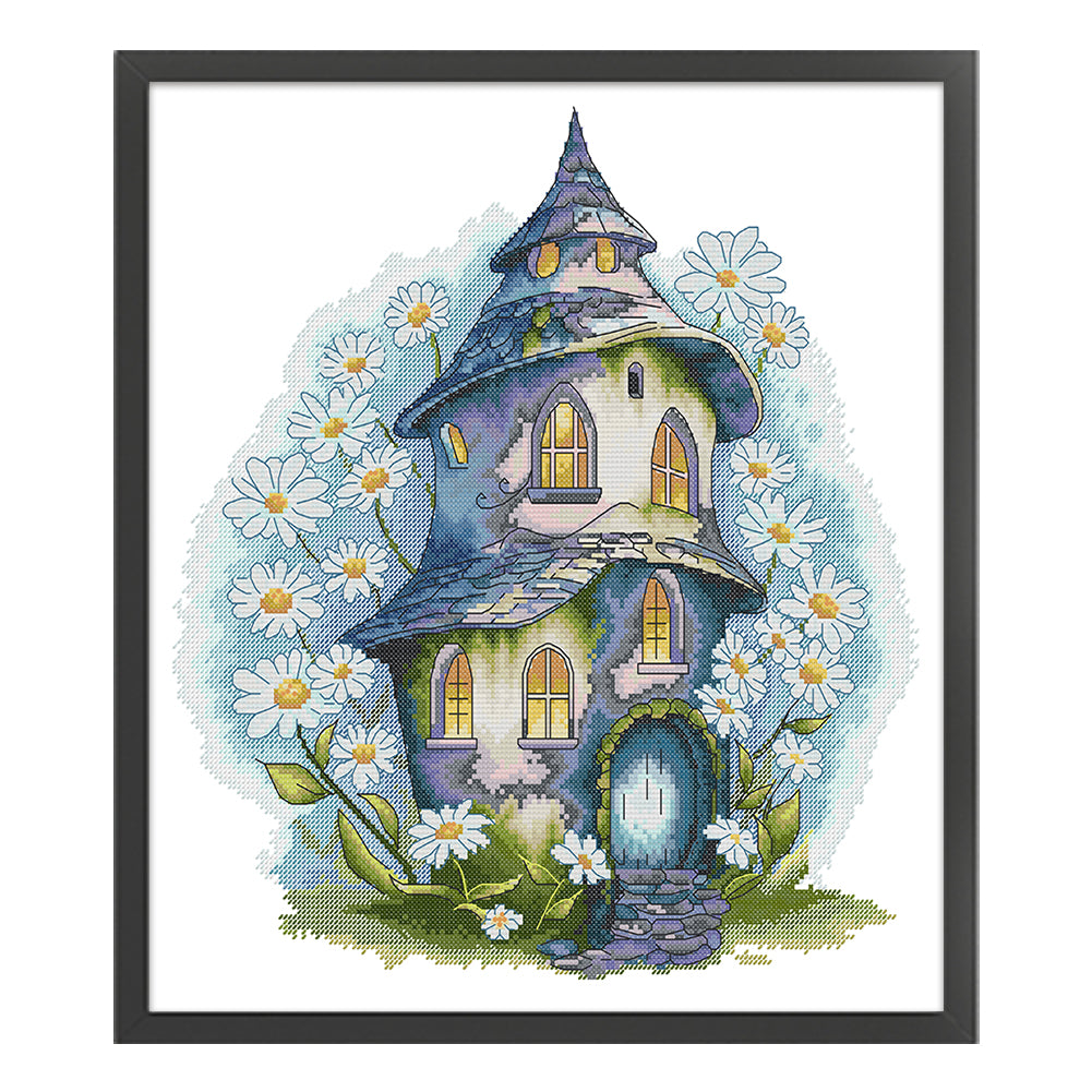 Daisy Cottage - 14CT Stamped Cross Stitch 38*42CM(Joy Sunday)