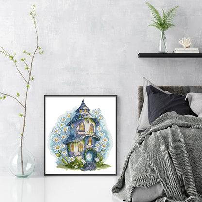 Daisy Cottage - 14CT Stamped Cross Stitch 38*42CM(Joy Sunday)