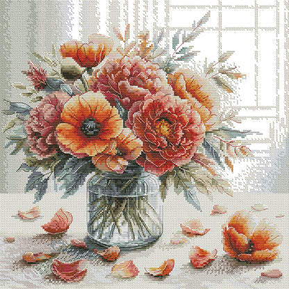 Autumn Vase - 14CT Stamped Cross Stitch 40*38CM(Joy Sunday)