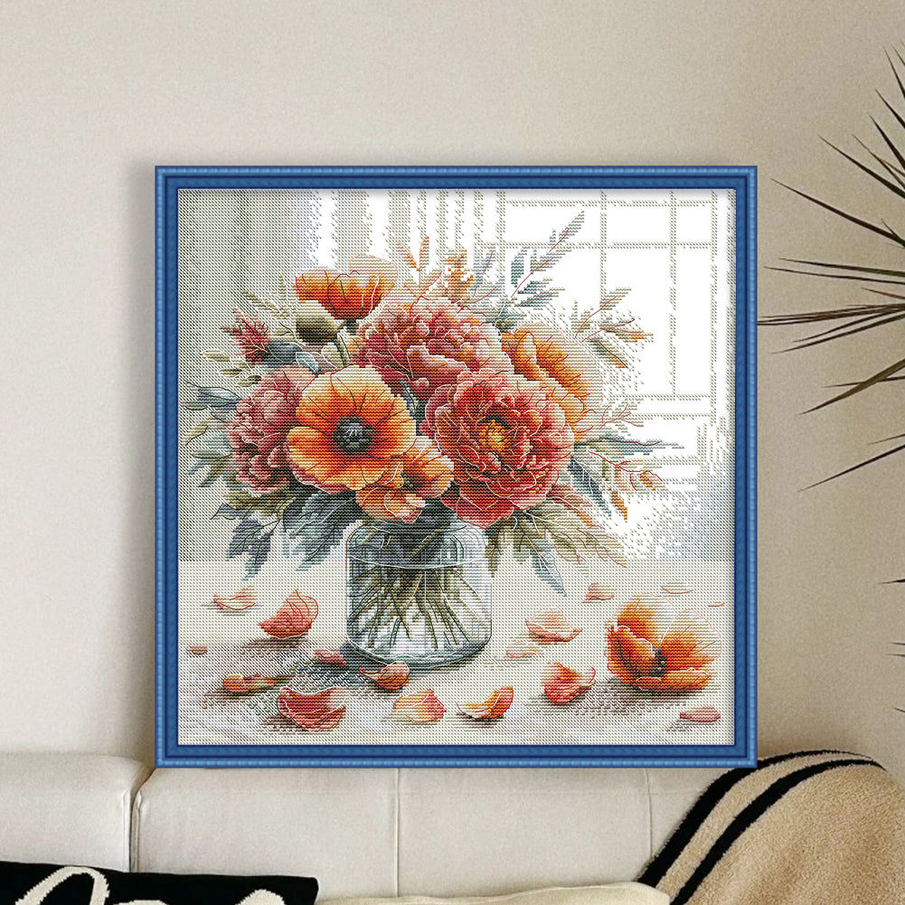 Autumn Vase - 14CT Stamped Cross Stitch 40*38CM(Joy Sunday)