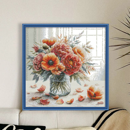 Autumn Vase - 14CT Stamped Cross Stitch 40*38CM(Joy Sunday)