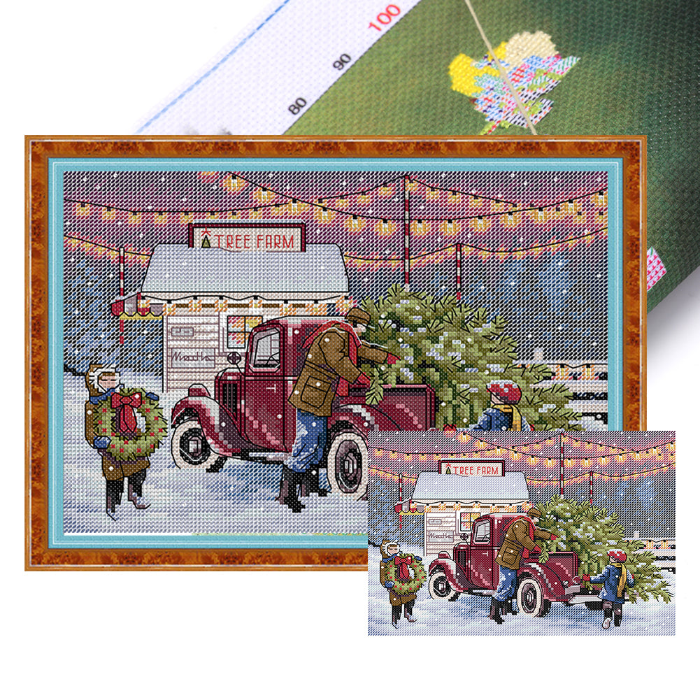 Christmas Eve - 14CT Stamped Cross Stitch 30-21CM(Joy Sunday)