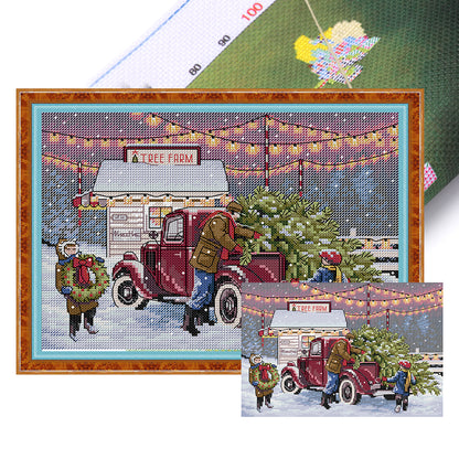 Christmas Eve - 14CT Stamped Cross Stitch 30-21CM(Joy Sunday)