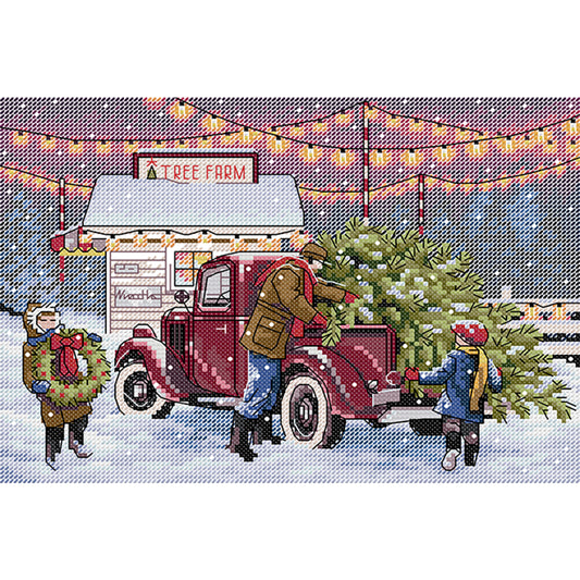 Christmas Eve - 14CT Stamped Cross Stitch 30-21CM(Joy Sunday)