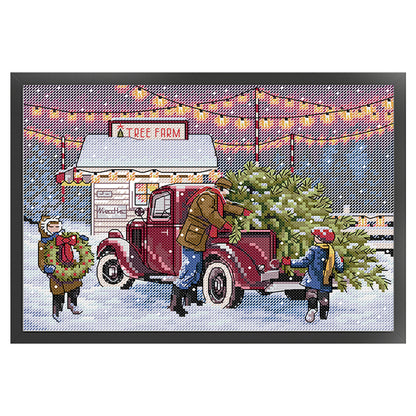 Christmas Eve - 14CT Stamped Cross Stitch 30-21CM(Joy Sunday)